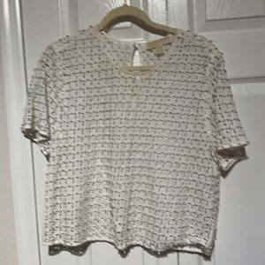 Beautiful Michael Kors, white sequin blouse, size extra large